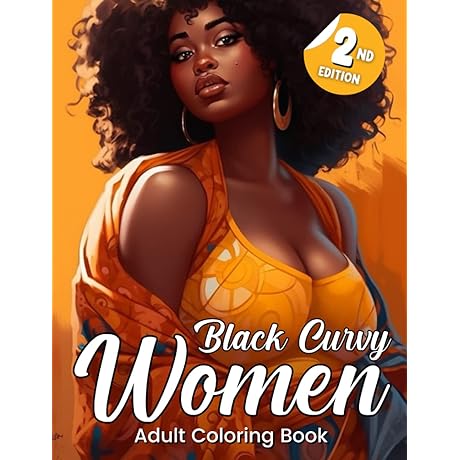 Black Curvy Women Adult Coloring Book: Coloring with Coco Vol 1