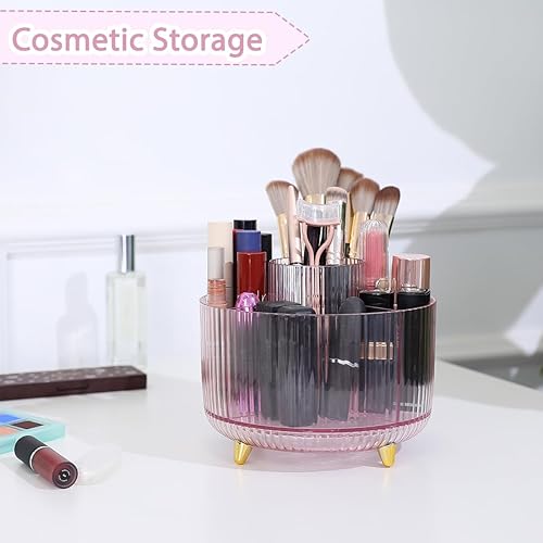 Miniatura 5 de SKYDUE Soporte giratorio para lápices, organizador de bolígrafos con 5 ranuras, organizador de escritorio estético y accesorios para la escuela, el