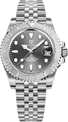 SUZAKU Pagani Design 1651 Mens Watch Automatic Mechanical Watch Stainless Steel Sapphire Glass Rotating Bezel 100m Waterproof Luminous Mens Business Automatic Watch