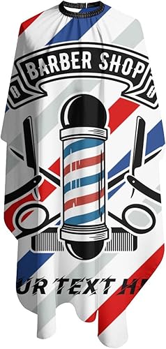 Miniatura 9 de Capa de peluquería impermeable personalizada, añade tu texto fotográfico, capa de peluquería personalizada para hombres, capa de corte de cabello