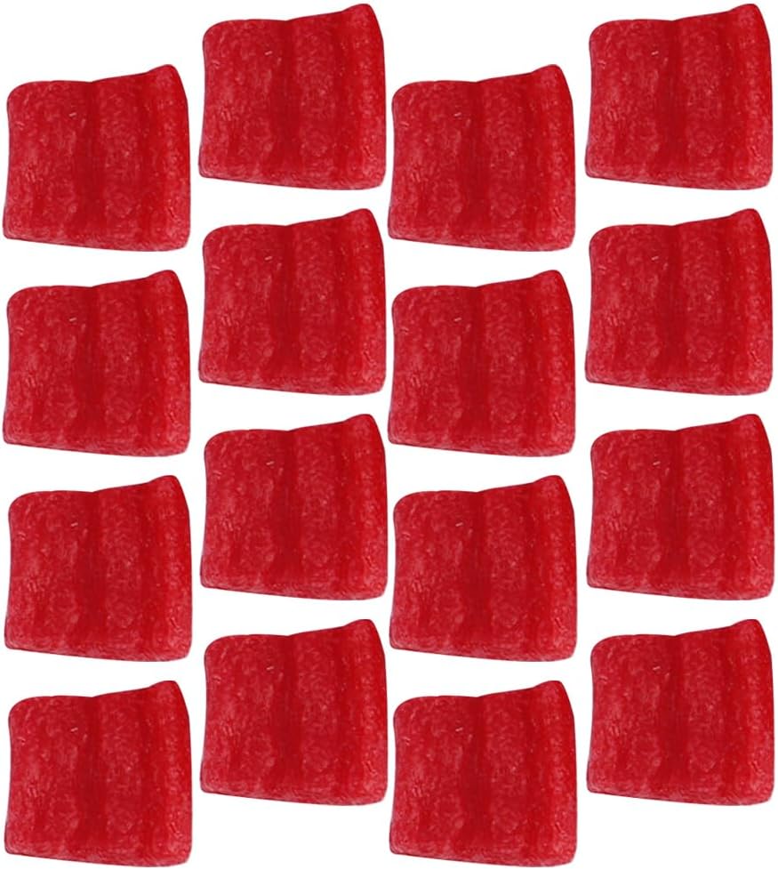 BESTOYARD Simulated Red Bell Pepper Cubes 25 Pcs Realistic Artificial Vegetable Slices for Kitchen Decor Food Photography Display Props 0.62X0.62X0.11In image 4