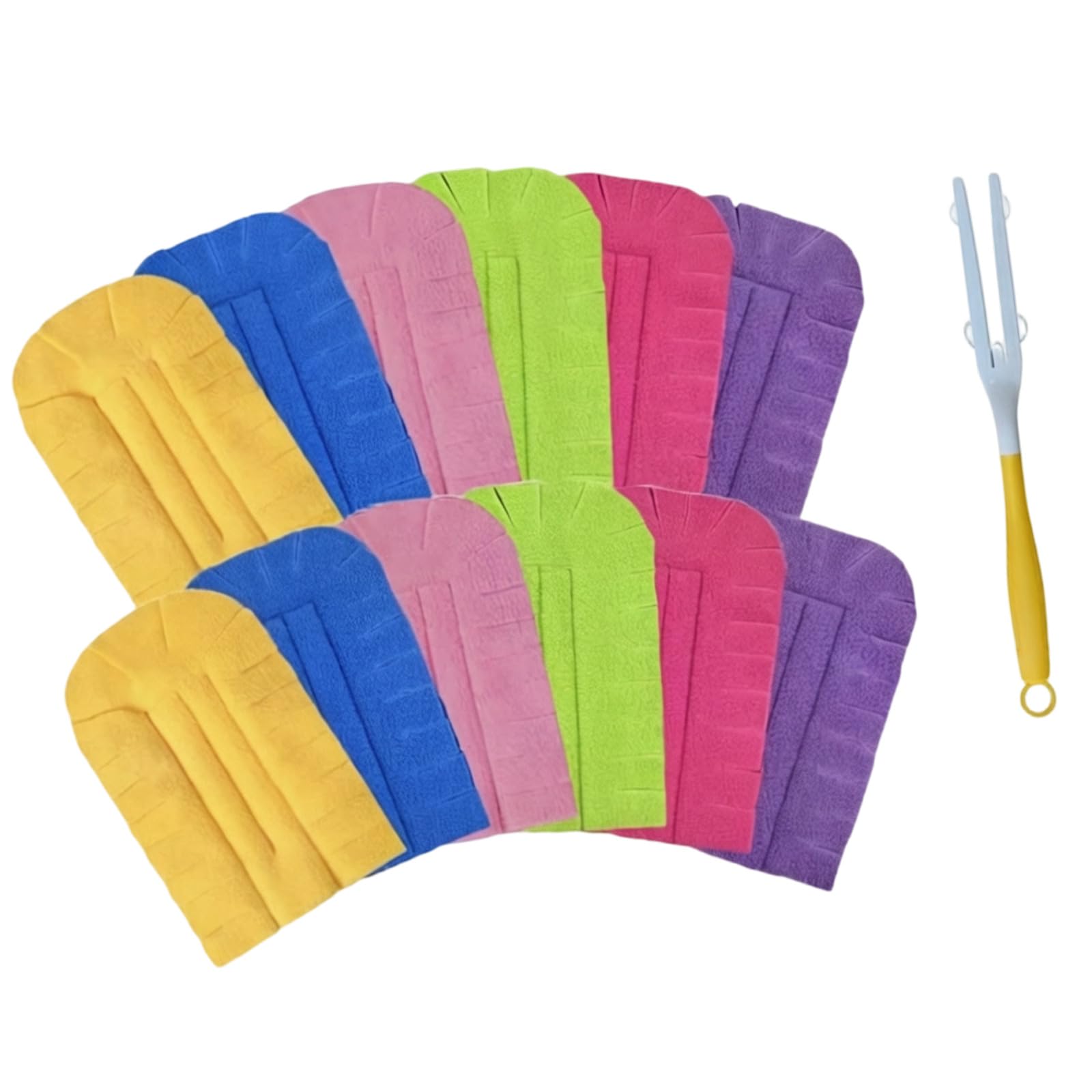 12pcs Reusable Duster Refill for Flash Dust Magnet, Reusable Dusters Compatible with Swiffer Duster Refills for Home and Car Furniture Dusting with Reusable Design