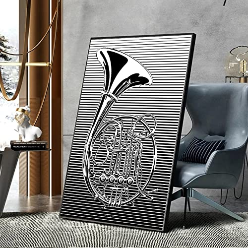 Instruments de musique nordiques affiche d'art mural moderne peinture couleur argent 60x90