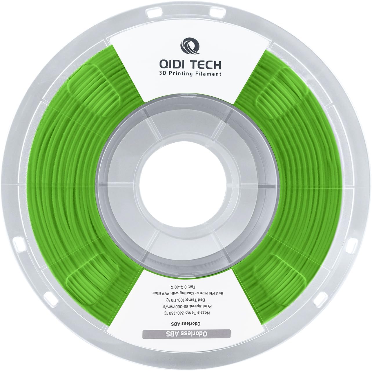 R QIDI TECHNOLOGYOdorless ABS Filament 1.75mm, 3D Printer Filament, 1 KG Spool (2.2lbs), 3D Printing Filament Fit Most FDM 3D Printers, Green