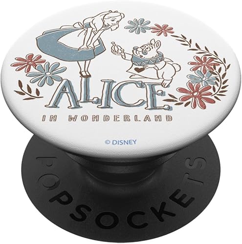 Disney Alice In Wonderland & White Rabbit Floral PopSockets intercambiables PopGrip