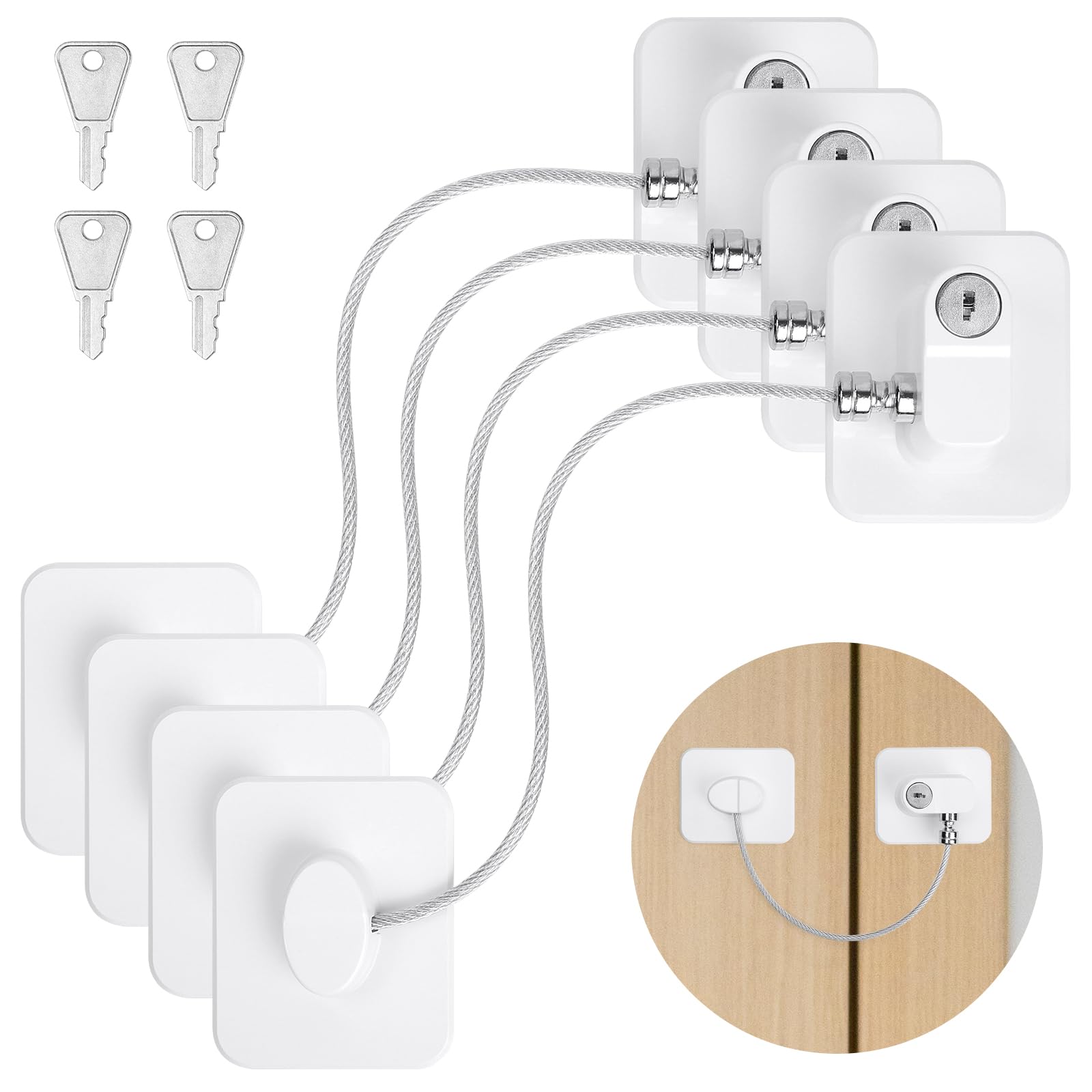 Blocca Finestre Per Bambini Bohoray - 3 Pezzi Con Chiave Per Sicurezza, Bianco - Previene Cadute - Foto 7