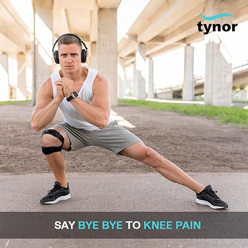 Miniatura 5 de TYNOR Correa de soporte de tendón rotuliano doble, alivio del dolor de rodilla, ajustable, de neopreno, banda estabilizadora de rótula, rodillera