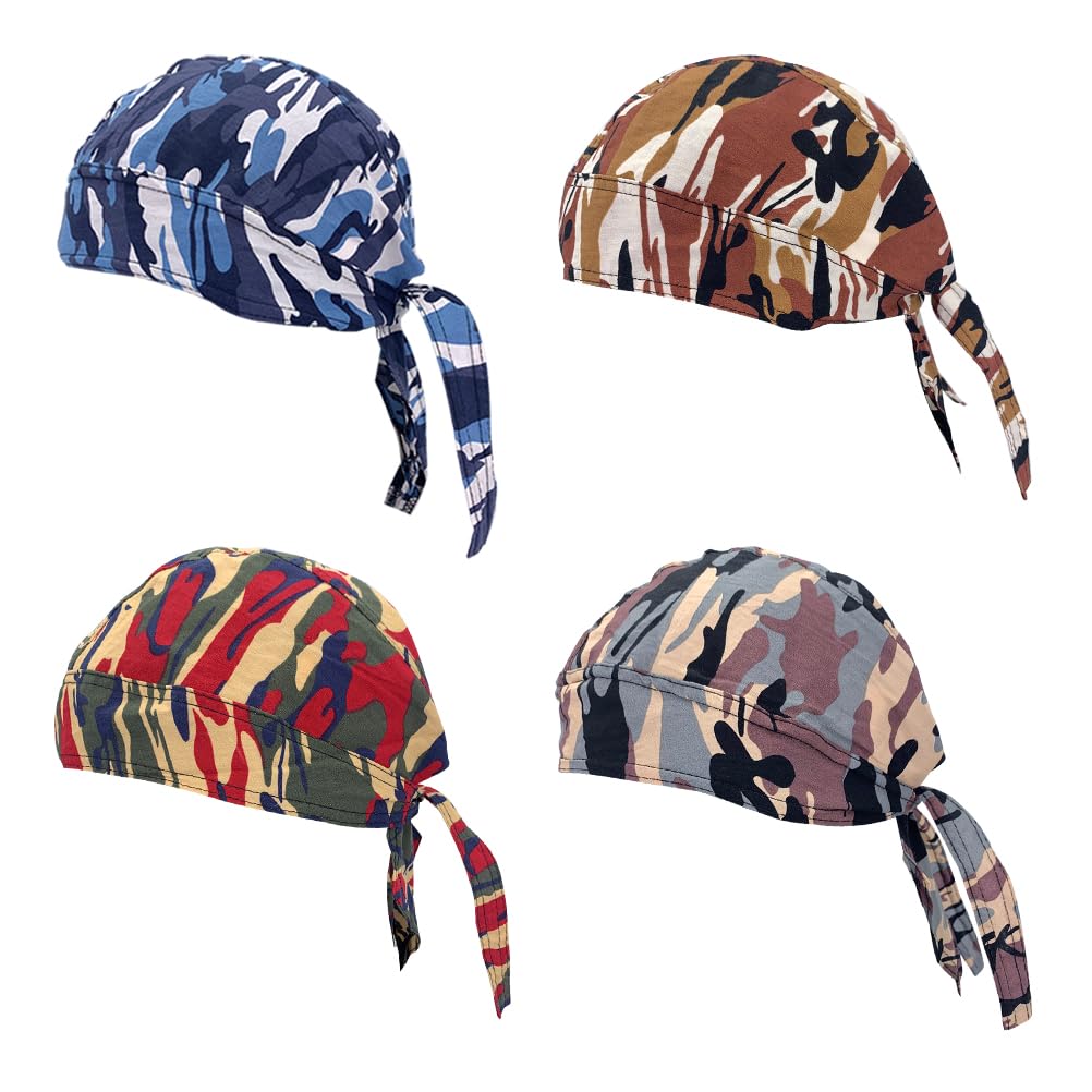 Cotton Doo Rag Skull Cap Sweat Wicking Head Wraps Breathable Helmet Liner Beanie Dew Rags for Men