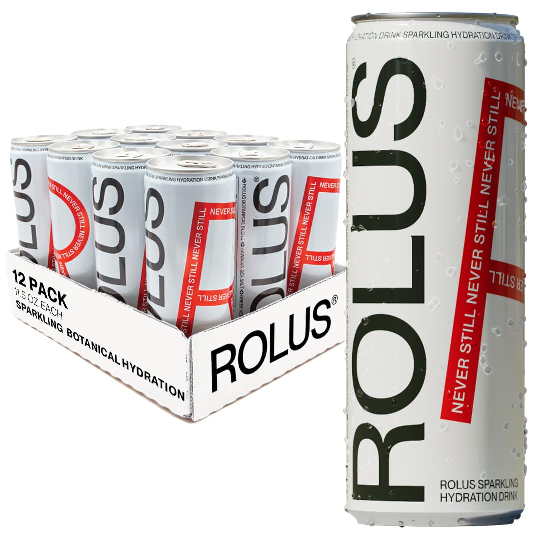 ROLUS Sparkling Electrolyte Hydration, 11.5 oz (12 pack), 345mg Electrolytes, No Sugar, No Caffeine, No Dyes