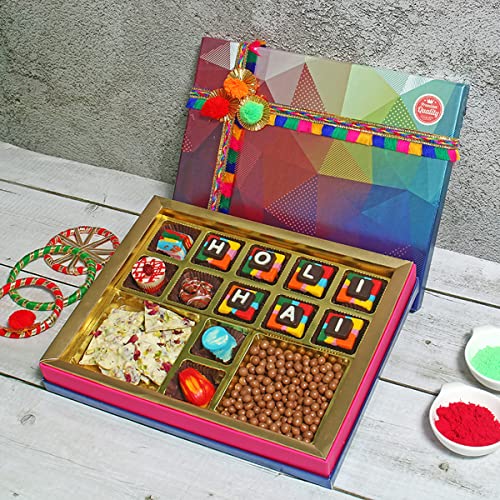Image of Velvet Fine Chocolates Premium Gift Hamper Pack with 12 Premium Chocolates (100 Gm Coated Butterscotch, 50 Gm Thandai Bar) | Gift for Family, Friends, Employees
