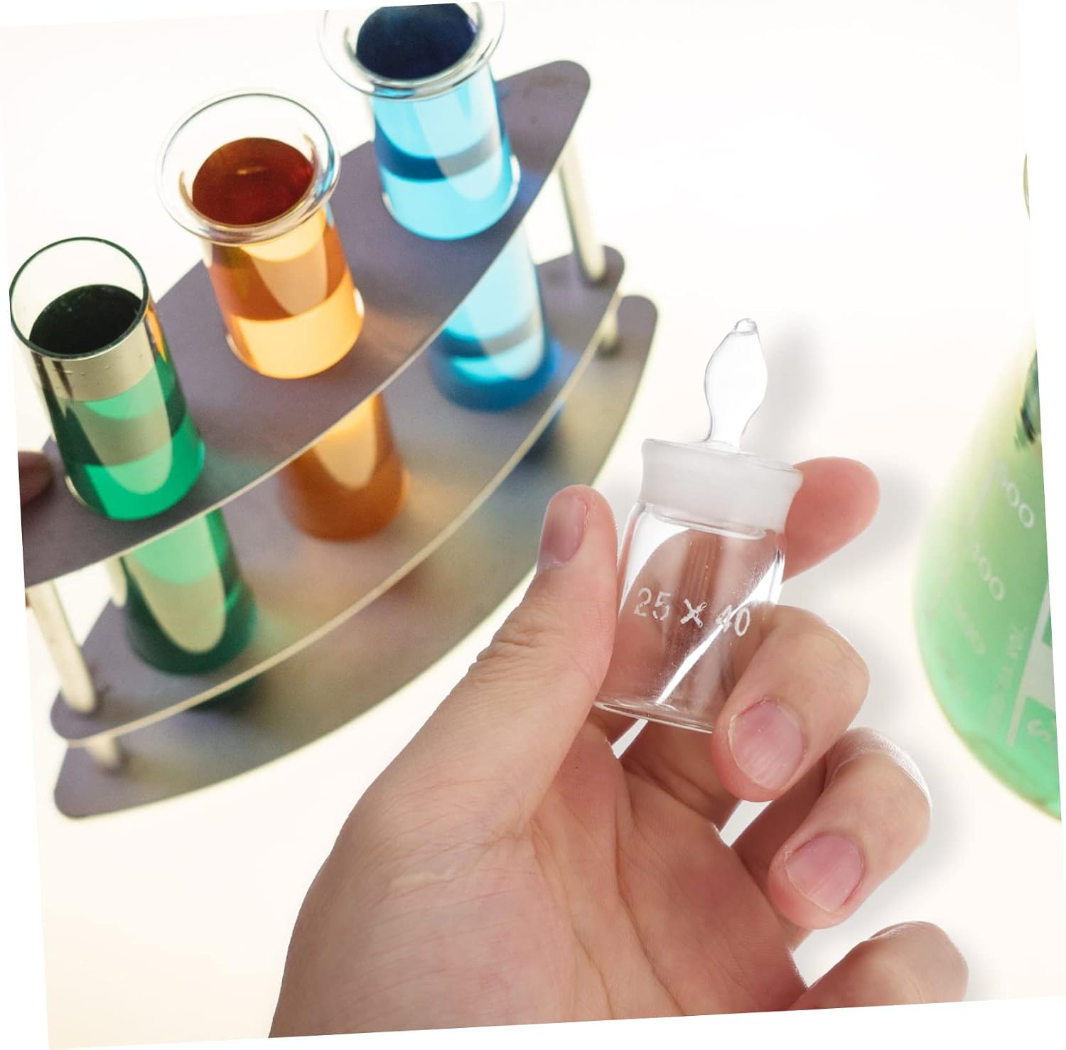 Cabilock 2pcs Specific Gravity Bottle Weighing Flask for Lab Flat Low Form Powder Scale Sealing Bottle