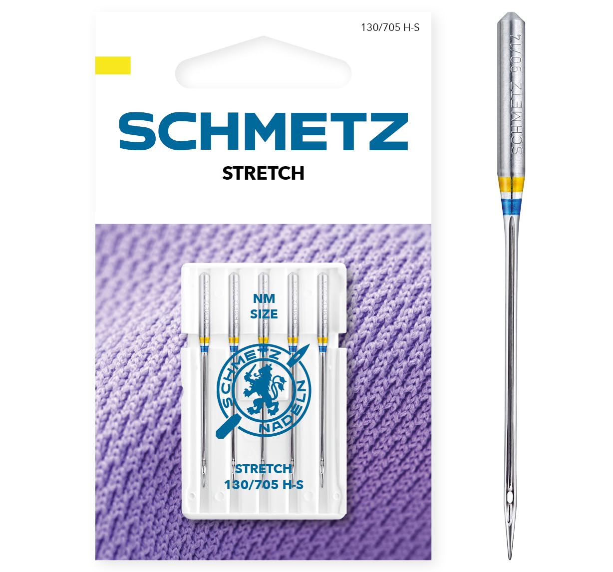 SCHMETZ | 5 Sewing Machine Needles | Stretch | 130/705 H-S | Size 90/14