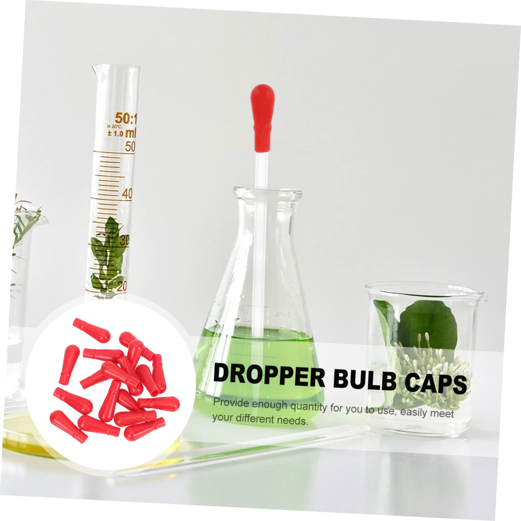 GLEAVI 200piezas Tapas De Repuesto Para Gotero De Vidrio De Tapas De Goma Para Transferencia De Líquidos Accesorios Para Pipetas Diseño Práctico