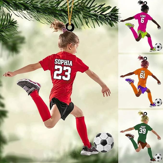 Personalized Little Girl Soccer Players Custom Kid Soccer