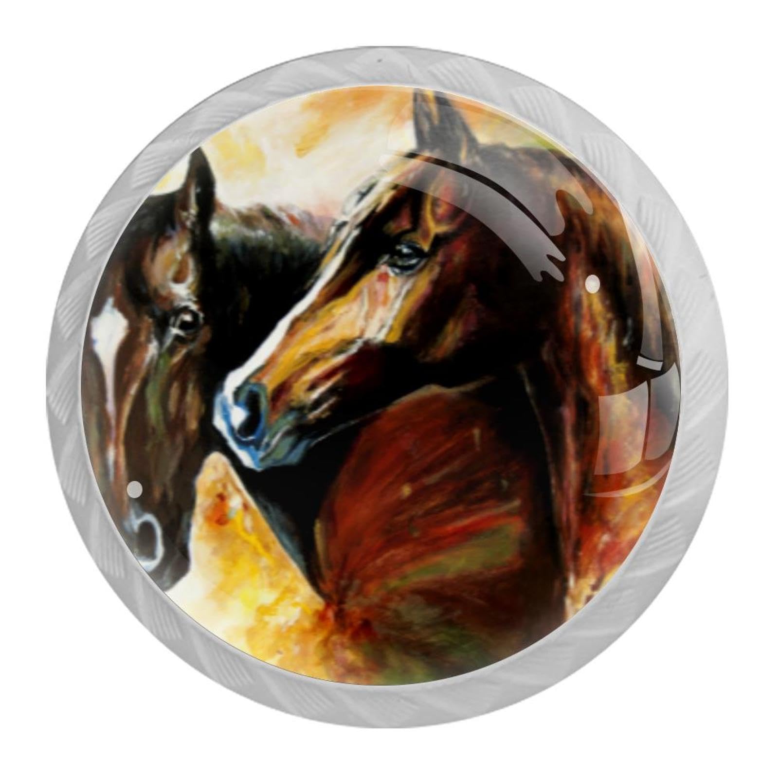 Tqmspg Multi14 4 Pieces Drawer Pulls Horse Animal Door Knobs Dresser Handles For Kitchen Wardrobe Cupboard Hardware Furniture