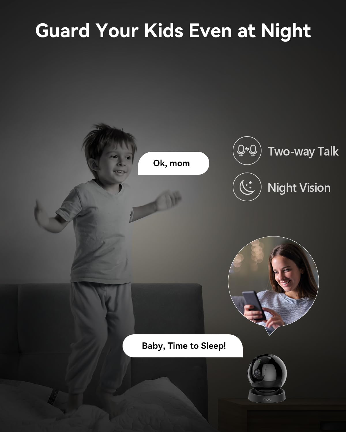 Imou 2024 4K (8MP) inomhus WiFi övervakningskamera 360 ° ansluten kamera Trådlös IP-kamera Människo-/djurdetektering AI Smart spårning Privat läge Alexa-kompatibelt tvåvägsljud för barn