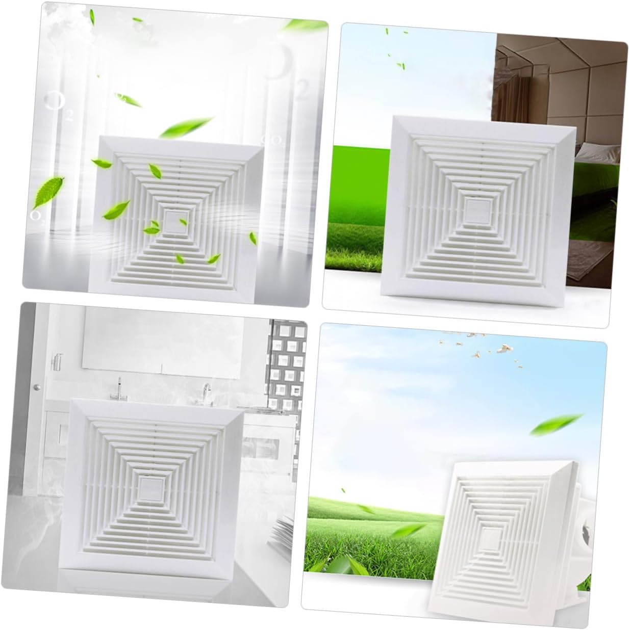 Alipis 2pcs Bathroom Ventilation Fan Quiet Exhaust System for Kitchen Toilet Bathroom Easy to Install Power for Greenhouse Garage Ventilation