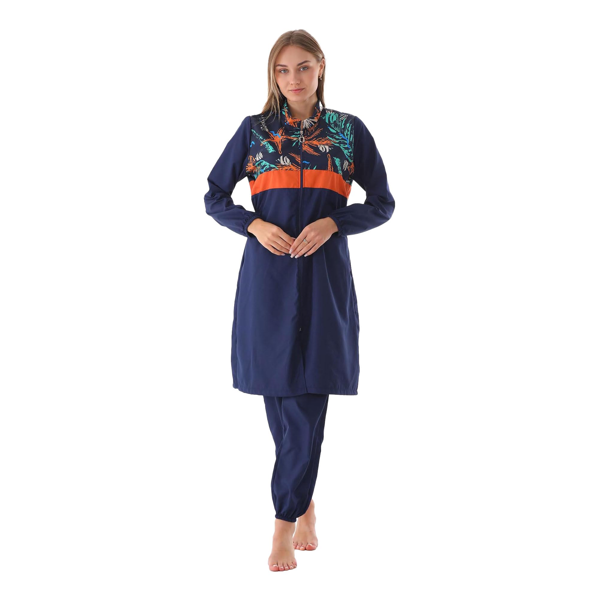 eo elif okur Islamic Long Sleeve Swimsuits for Women Modest Muslim 4 PCS | Full Cover Rash Guard Burkini | Arabic Swimwear