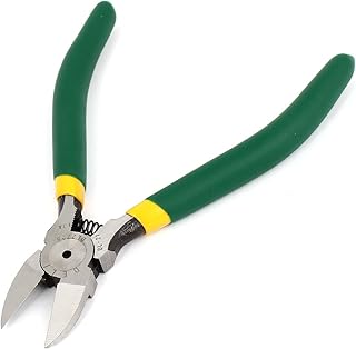 Aexit Green Silver Pliers Tone Metal Side Cutting Diagonal Pliers SLI-p-Joint Pliers Cutter 13.5cm