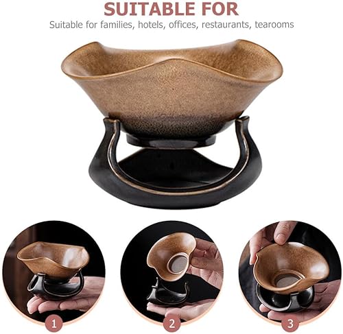 Miniatura 8 de UPKOCH Fuga Kung Bandeja Accesorios Cerámica Sistema Herramientas Esencial Fina Oficina Rack Teaware Colador Condimentos Sala Para Coladores Kongfu