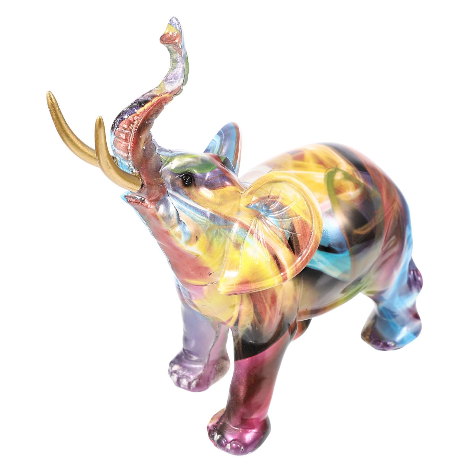 Estatua de Elefante de Resina Decorativa con Acabado Perlado Figura Artística Europea para Decoración de Hogar y Oficina Adorno Resistente y Elegante para Escritorio y Salón