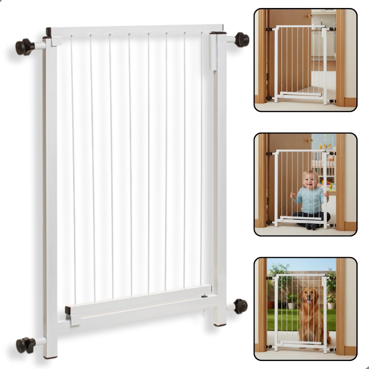 Portão de Segurança 70x80cm Portãozinho Pet Proteção Bebes Crianças Cães Cachorros Protetor Porteira Vãos Corredor Porta Grade Extensível + Prolongador 10cm - Branco Portão de Segurança 70x80cm Portãozinho Pet Proteção Bebes Crianças Cães Cachorros Protetor Porteira Vãos Corredor Porta Grade Extensível + Prolongador 10cm - Branco
