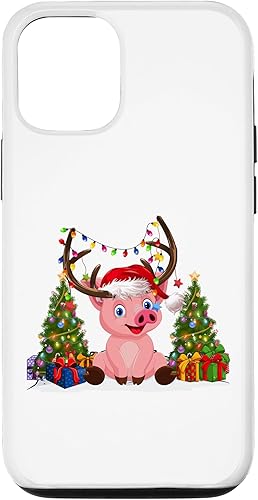 Miniatura 4 de iPhone 12 mini Funny Pig Lovers Cute Pig Santa Hat Ugly Christmas Sweater Case