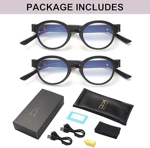 Miniatura 4 de OKH Lentes de lectura iluminados, recargables, lectores LED brillantes con luces recargables para mujeres y hombres