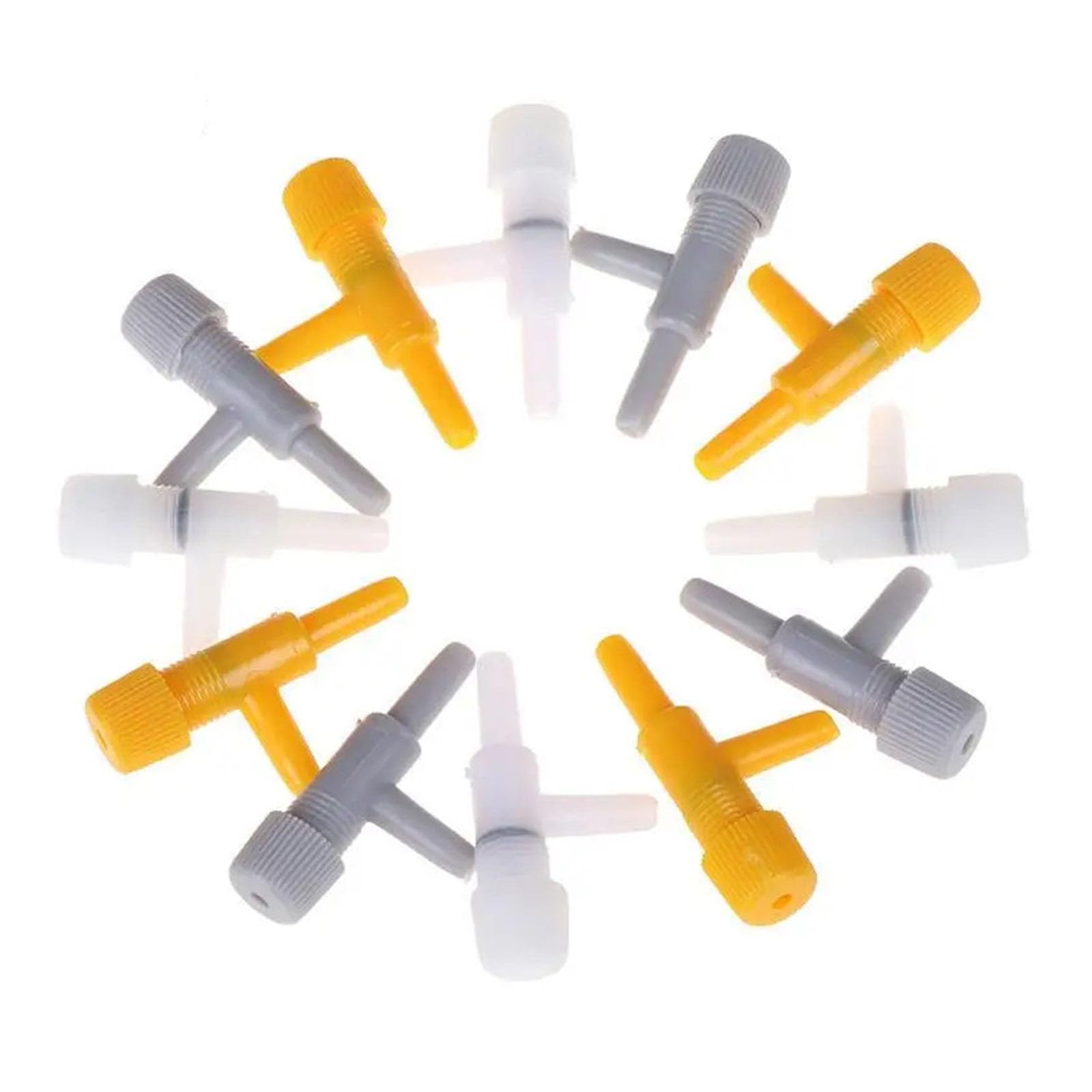 Kunyos Gray 10Pcs Aquarium Air Control Valve Line Tubing Fish Tank Oxygen Pump Volume Flow(Gray)