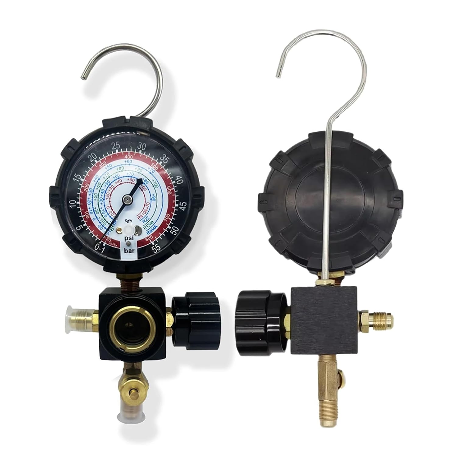 1pc Air Condition Manifold Gauge for R22/R410A/R134A/R404A Refrigerants H/L Pressure Gauge Charging Tool Can Relieve Pressure(HIGH 1PCS)
