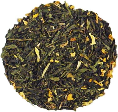 Sencha Mango Green Loose Leaf Tea 100g in Resealable Pouch | 100% Natural Ingredients | Hunan Province Sencha Tea with Sunflower Petals & Mango Flavour