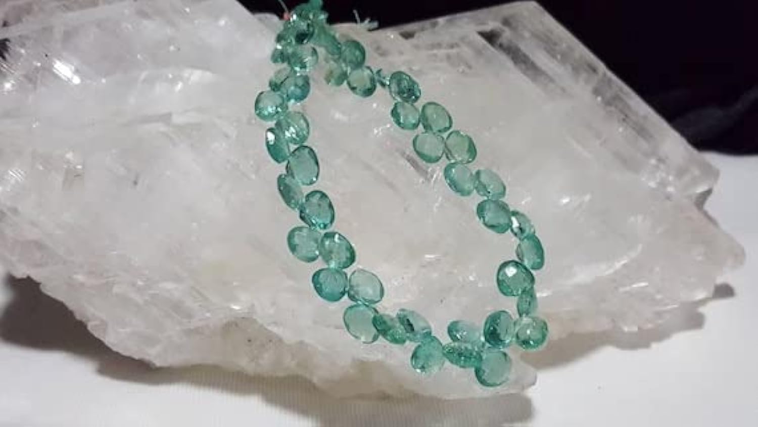 Perles apatite briolettes facettées LKBEADS 9 pouces pour enfilage et bijoux DIY