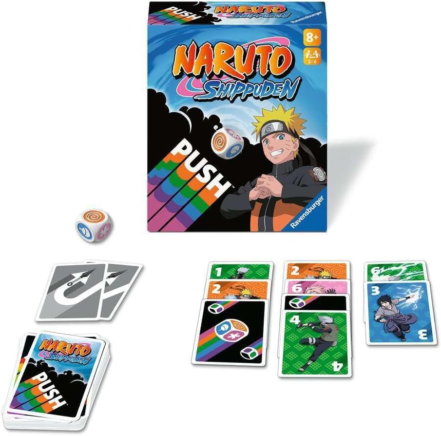 Ravensburger - Push Naruto | Card Games | Child Gift 8 Years or More | 2 to 6 Players | Kids Card Game | 60 Minutes | Card Board Games