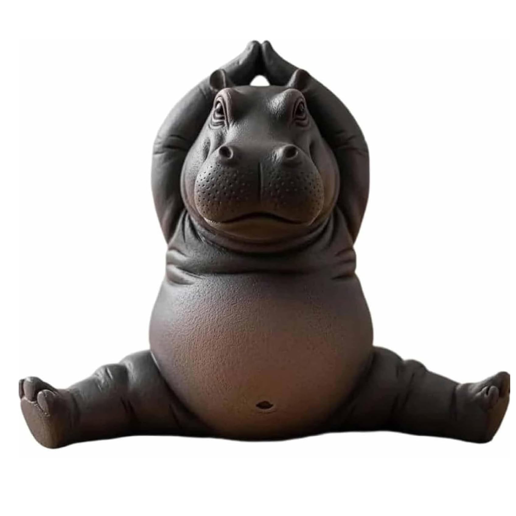 Bemonew Hippo Hippo Figurine Yoga Master Statue, Handcrafted Resin Meditation Decor for Home Desk, Office & Yoga Space, Animal Sculpture, Style2