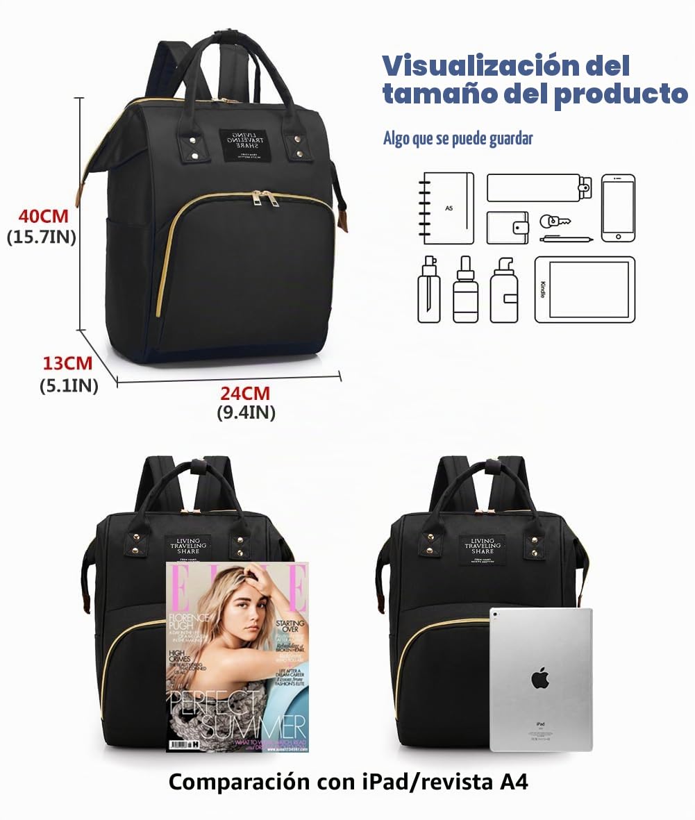 Mochila Bebe Maternidad, Cochecito para Pañalera y Bolsa Pañales, Porta Bolso de Mum Paseo Silla Walking, Carro Mochilas Bebes Pañaleras