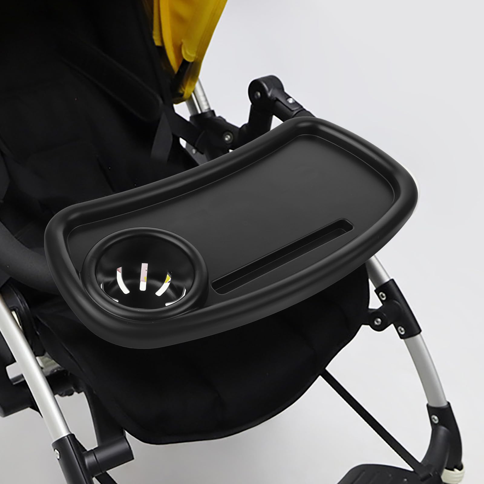 Plateau Poussette Plastique Détachable avec Porte Gobelet Accessoire Stable et Facile à Installer pour Organisateur de Collations