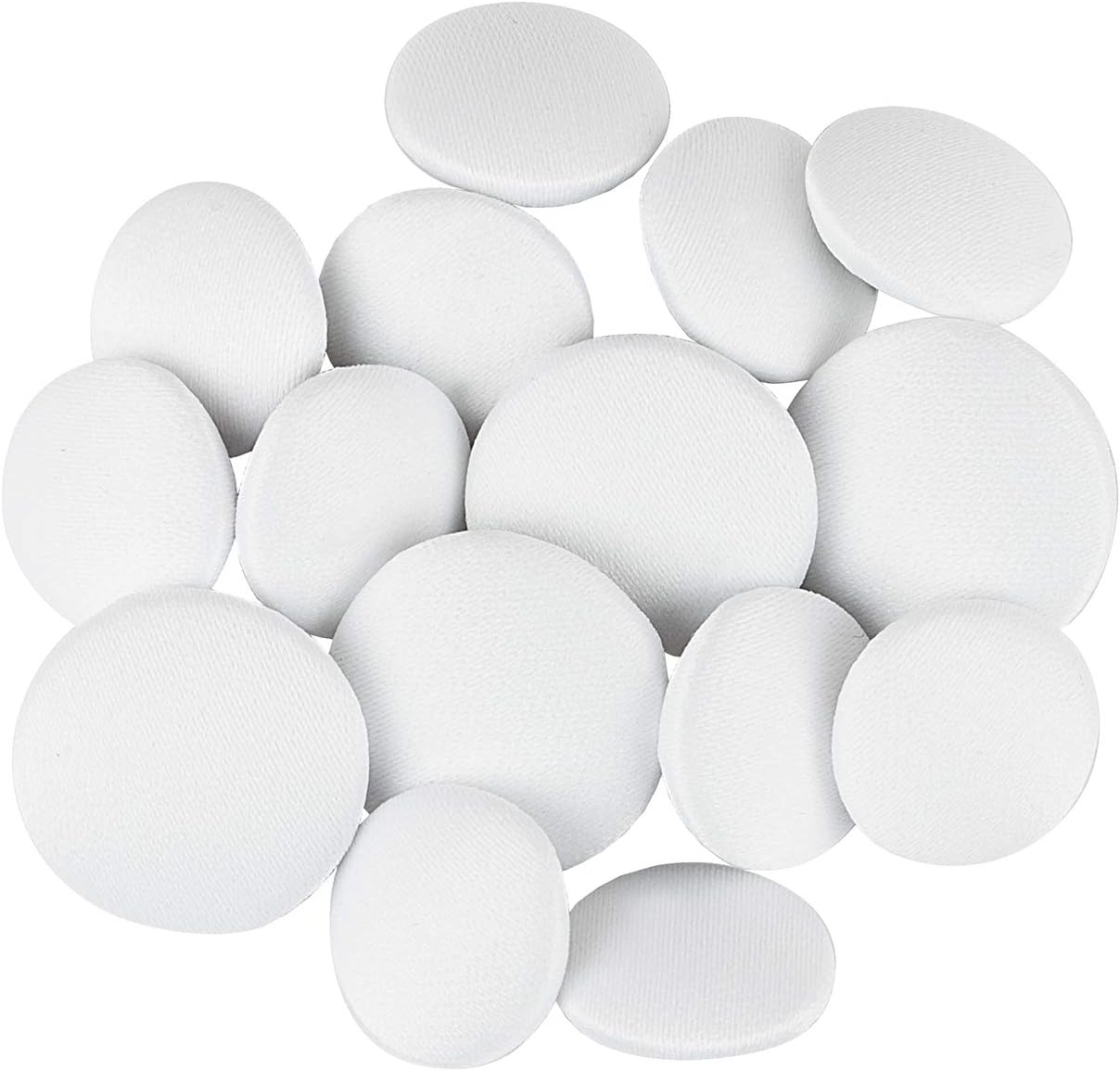 ButtonMode Tuxedo Suit Button 15pc Set (Fits Most Formalwear) Includes 4 Jacket Front Buttons (19mm or 3/4 Inch) and 11 Sleeve and Pant Buttons (15mm or 5/8 Inch), White Satin Smooth, 15-Buttons