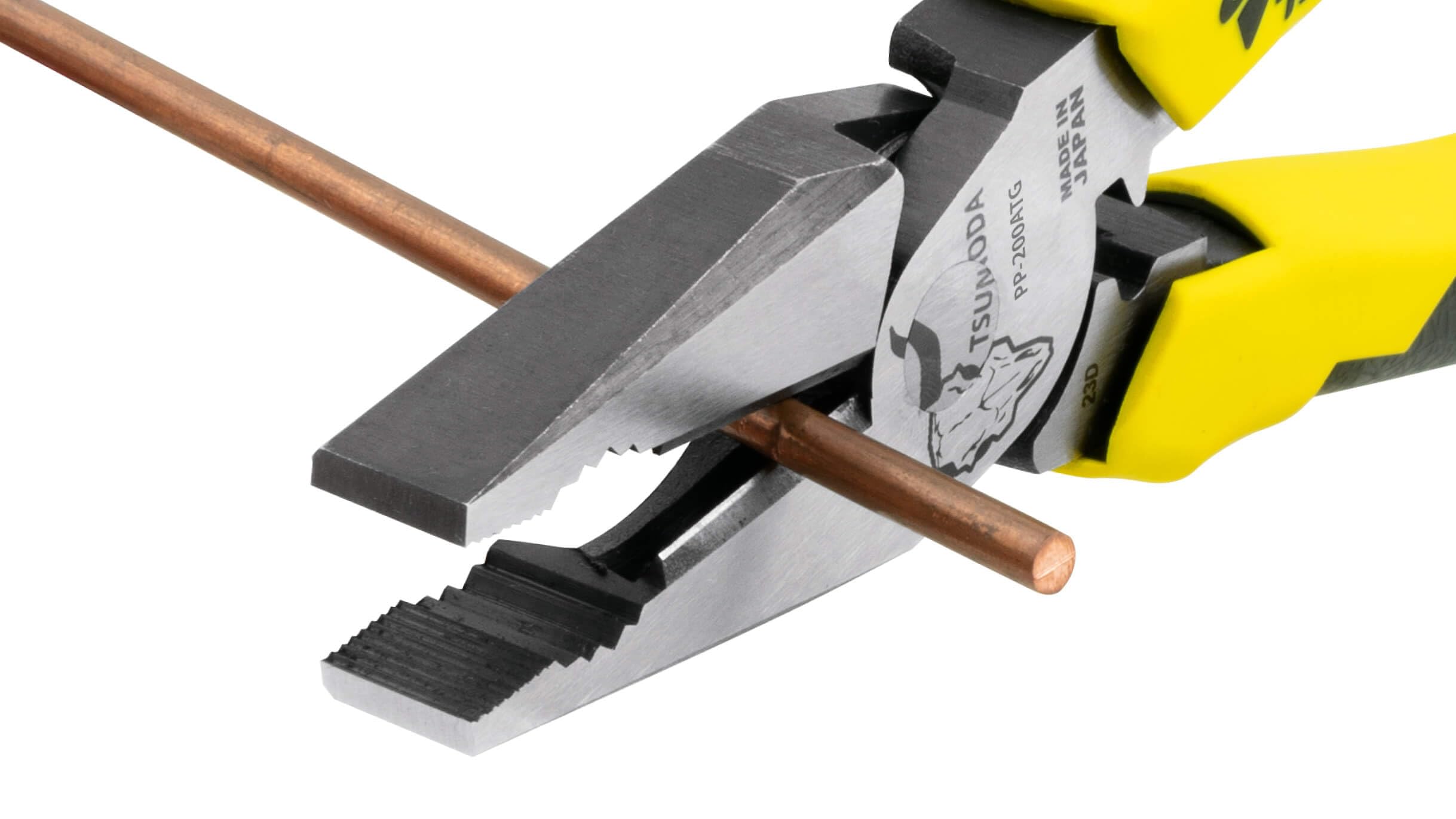 Tsunoda PP-200ATG - Alicates de energía eléctrica, 7.9 pulgadas, 331 g, acero inoxidable, ancho de corte 0.4 cm, con función de crimpado