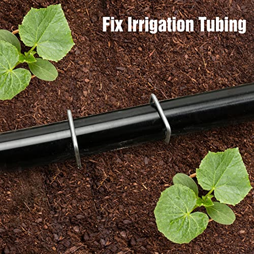 Hongway 180 Pack Landscape Staples Garden Staples 6 Inch 11 Gauge Galvanized Ground Stakes Heavy Duty Yard Stakes Pins For Weed Barrier Hose Tent #TOP3