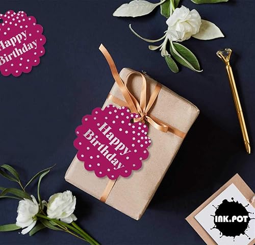 Miniatura 264 de Etiquetas colgantes para botellas de feliz cumpleaños, paquete de 100 unidades Blanco,Aqua Blue,Negro,Azul,Azul turquesa oscuro,Rosa