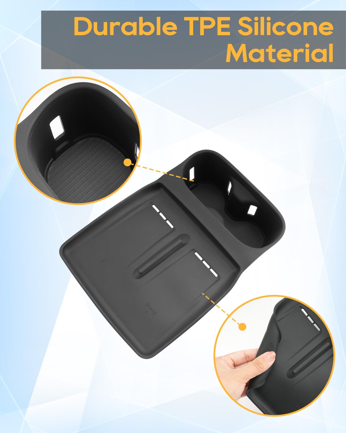 GFWGTS Xpeng G6 EV Zubehör - Passend für Xpeng G6 Mittelkonsole Aufbewahrungsbox 2024-2026, Handschuhfach Organizer Tray mit Rutschfester Matte - Platzsparendes Interior Xpeng Zubehör(Schwarz