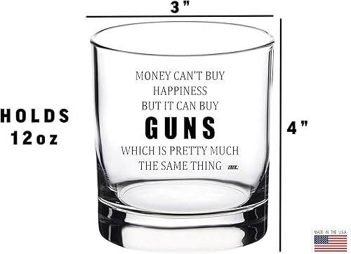 Miniatura 3 de Rogue River Tactical Funny Money Happiness Guns Old Fashioned Whisky Glass Beber Cup Gift For Hunter Conservator o Republicano