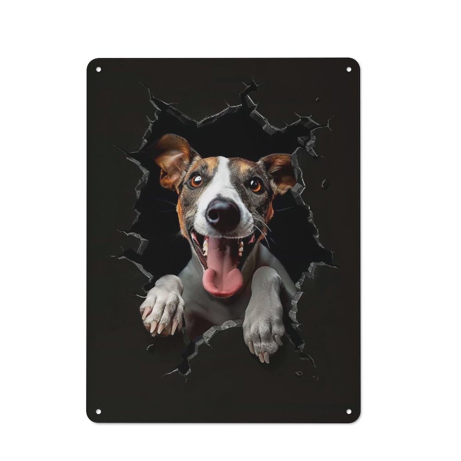 Tin Wall Plaque 40x30cm with Greyhound for Living Room Or Hallway, A Decorative Christmas Gift for Home Wall Decor Collectors