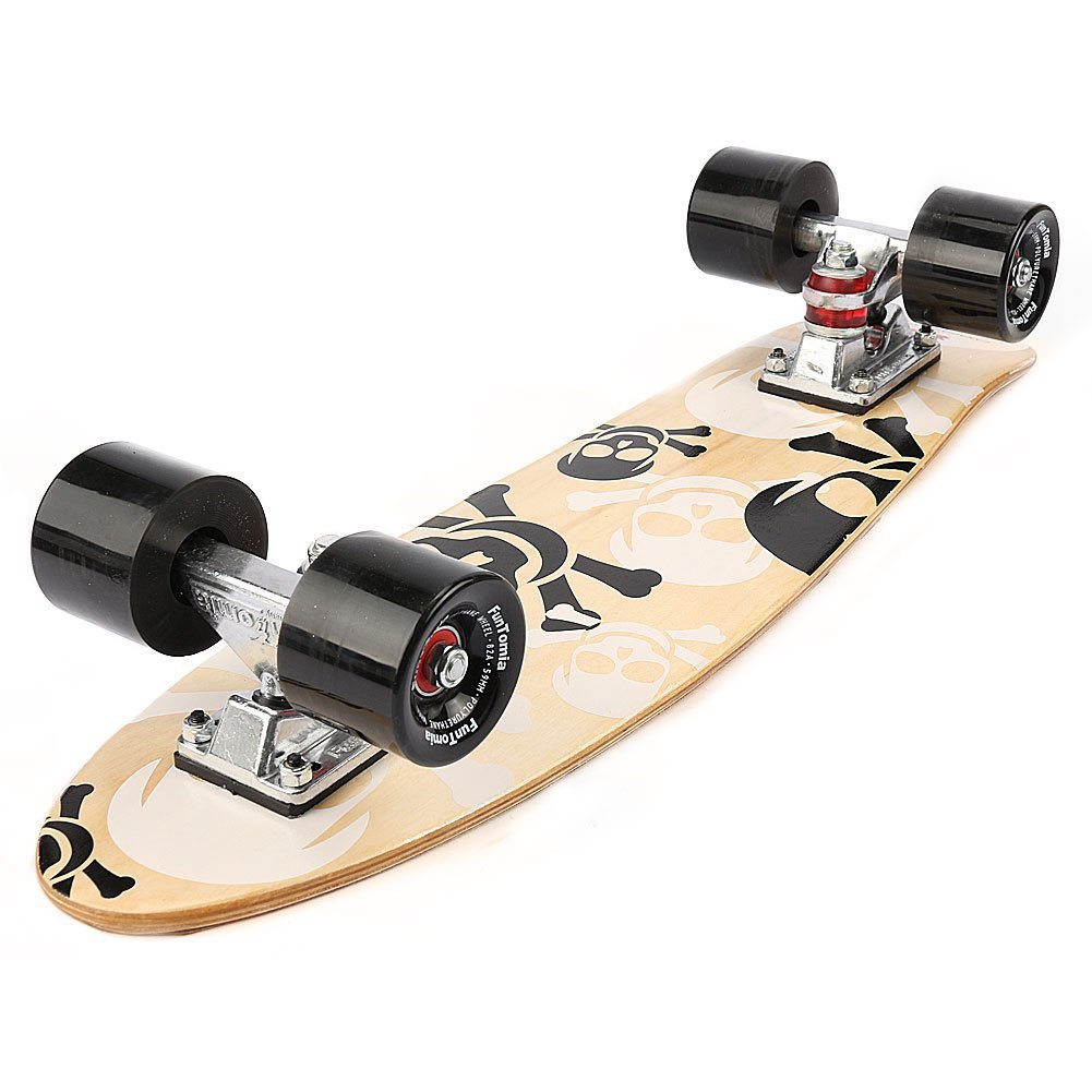 FunTomia® Skateboard Mini Cruiser 57cm - 7ply Strati di Acero Canadese - con o Senza Ruote a LED
