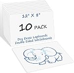 10 Packs of Small Whiteboards, Double-Sided Dry-Erase Blank Boards (Writable & Erasable) for Office, Home, Classroom, Math & Drawing (12” x 8”)