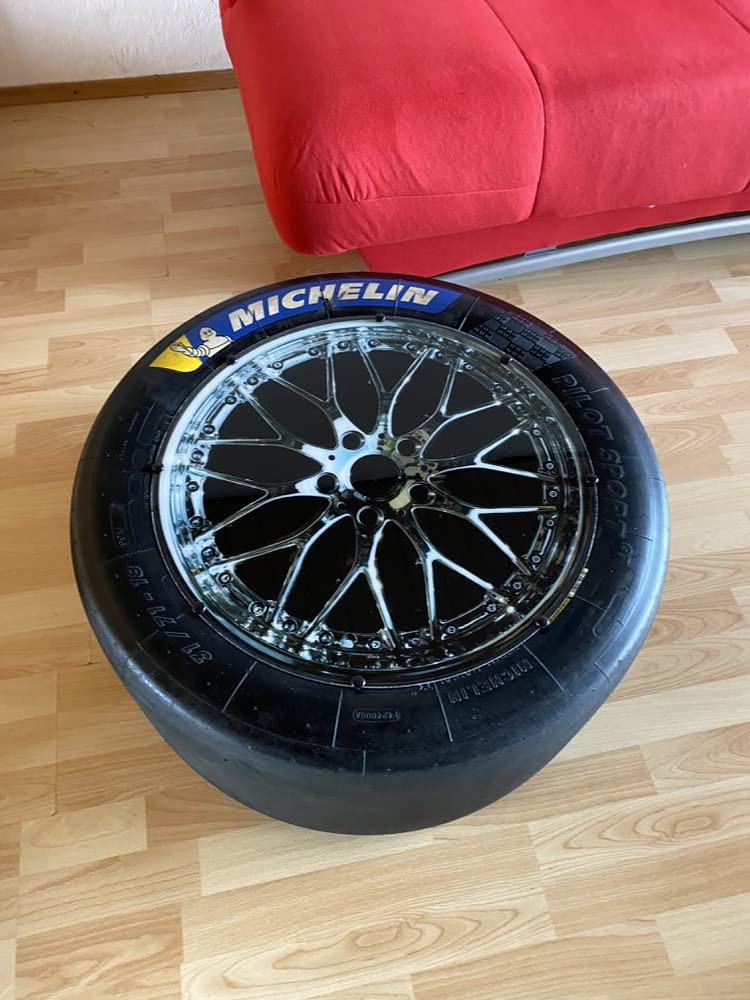 Racing Beistelltisch mit Rollen aus Racing Slick/Rennreifen org. aus der DTM, LMP 3, GT Masters..Rennsportgeschenk