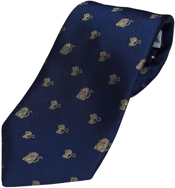 Amazon 動物シリーズ 干支 猿 さる モチーフ ネクタイ 日本製 富士桜工房 ネイビー ネクタイ 通販