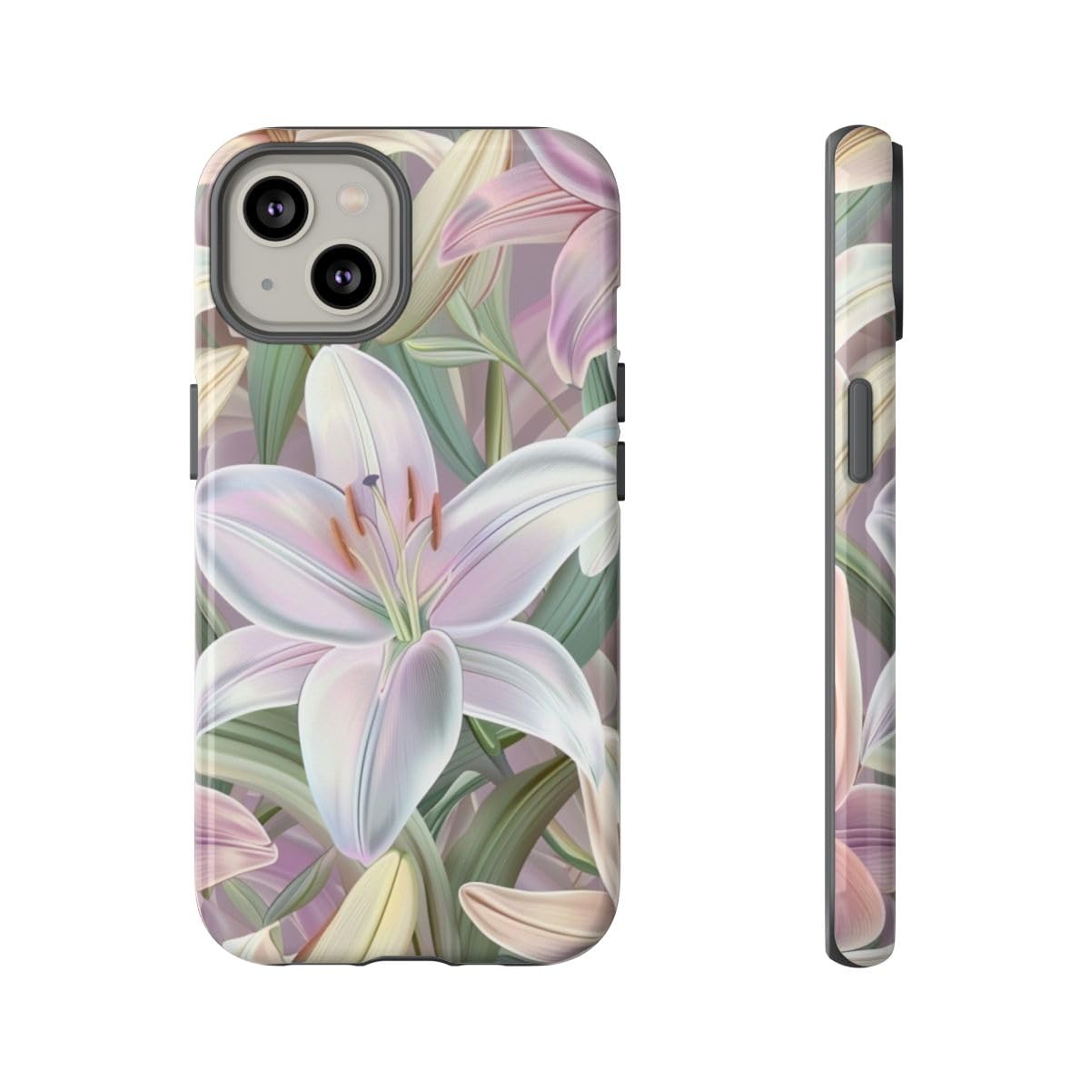 Coque rigide iPhone 14 lys rose pour protéger des chocs avec style