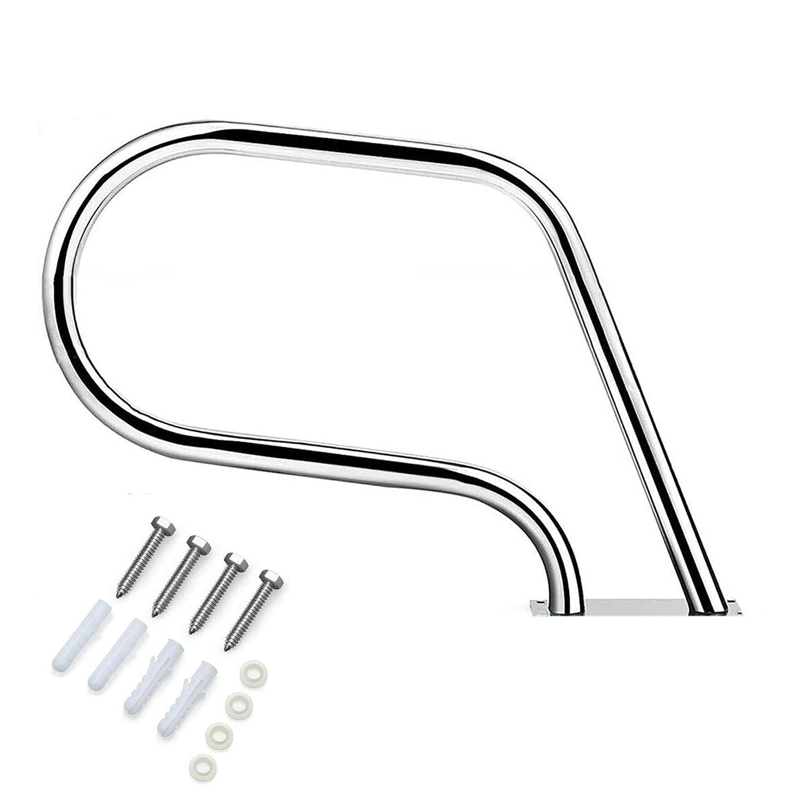 KLZUOPT Pasamanos de Seguridad para Piscina, pasamanos de Acero Inoxidable 304, toboganes para Piscina con Base de Montaje rápido (1 Unidad)