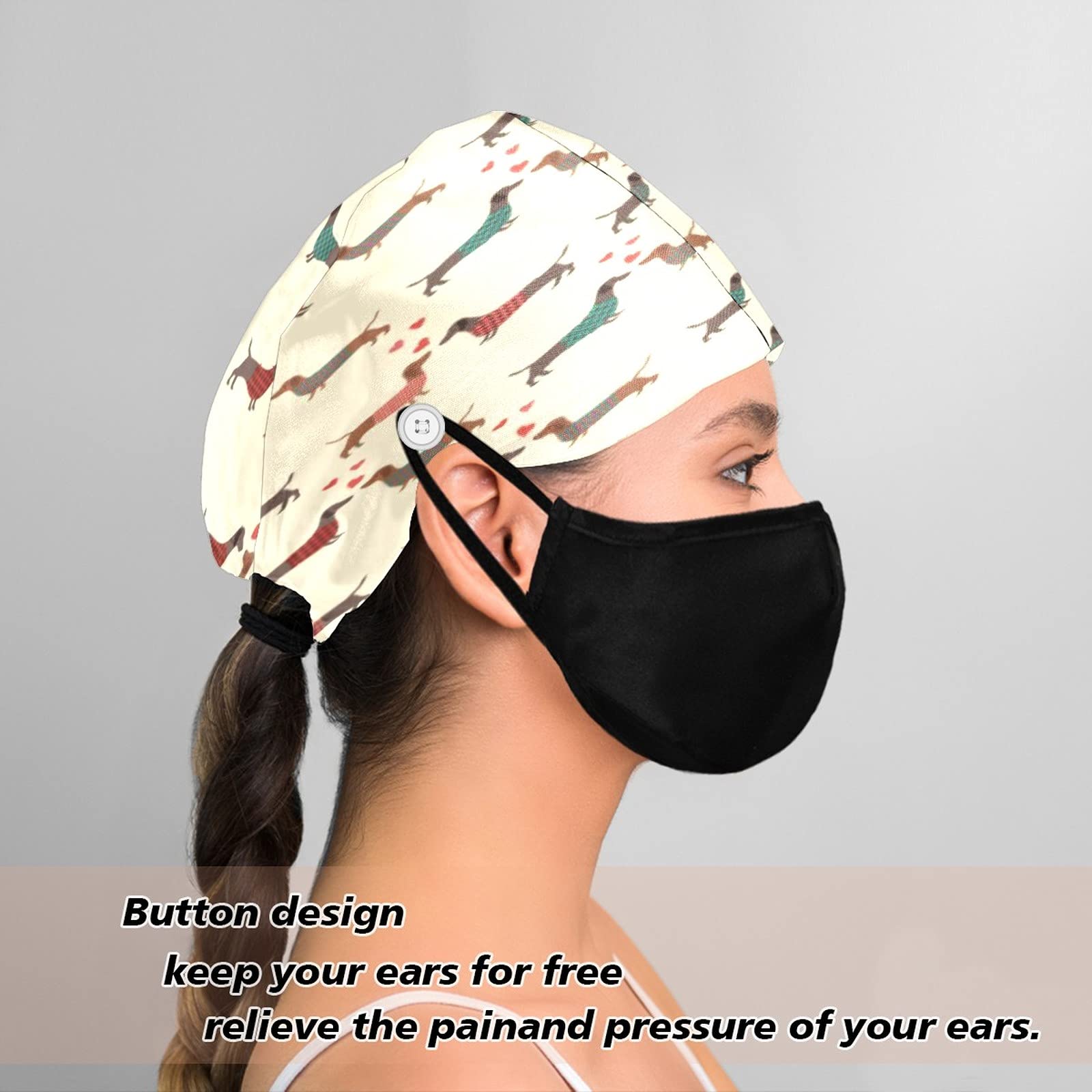 Cappello da lavoro da donna regolabile con bottoni a fascia per sudore